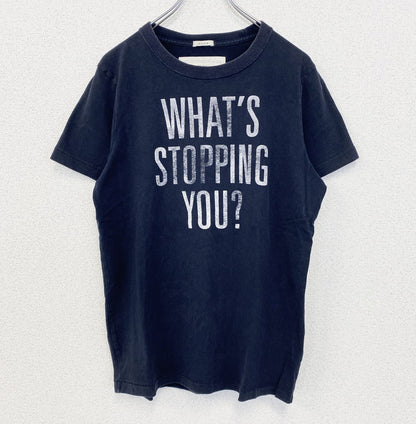 古着 used　Abercrombie&Fitch　半袖プリントTシャツ　シングルステッチ　90s　春夏服　ネイビー　Mサイズ