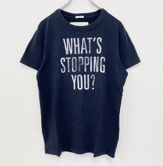 古着 used　Abercrombie&Fitch　半袖プリントTシャツ　シングルステッチ　90s　春夏服　ネイビー　Mサイズ