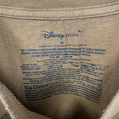 古着 used　Disney STORE ディズニーストア　半袖プリントTシャツ　美女と野獣　クルーネック　春夏服　茶色　Mサイズ