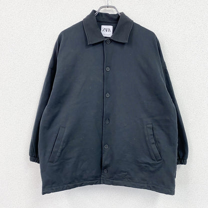 ZARA　ザラ　スウェットシャツジャケット　黒　ブラック　S-Mサイズ