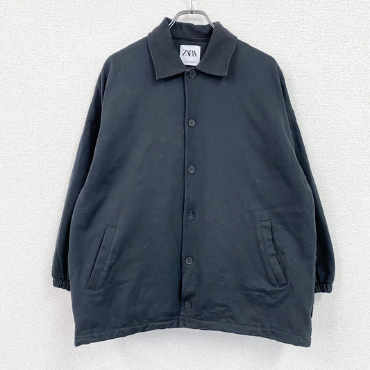 ZARA　ザラ　スウェットシャツジャケット　黒　ブラック　S-Mサイズ