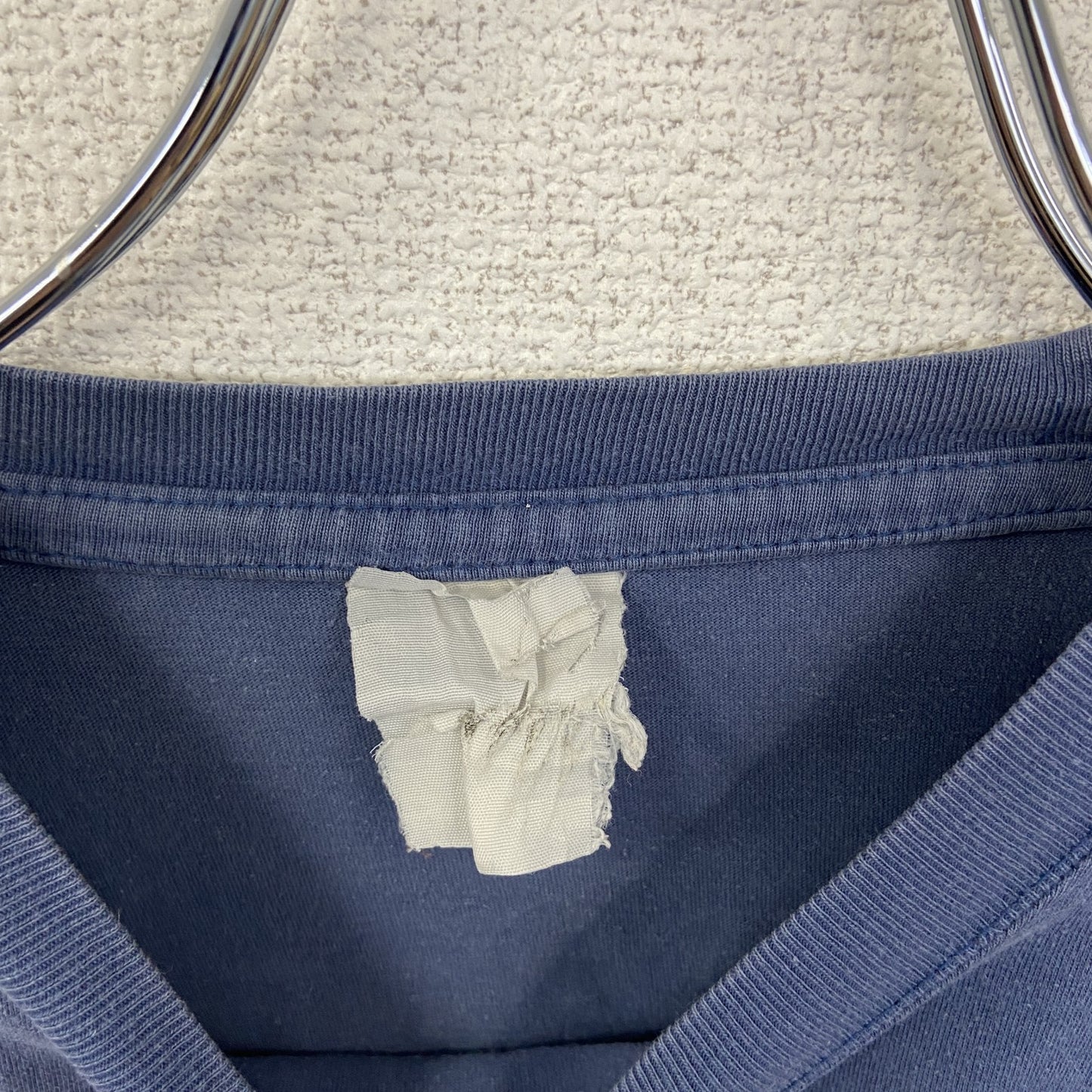 古着　used 長袖プリントTシャツ　ロンT　ネイビー　くすみカラー　エイトボール　両袖プリント　アメカジ　クルーネック