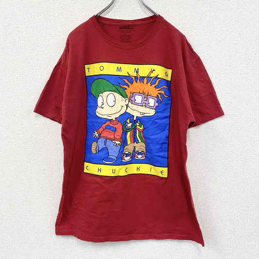 nickelodeon　TOMMY CHUCKIE　半袖キャラクタープリントTシャツ　キャラT　アニメT　赤　レッド　Lサイズ