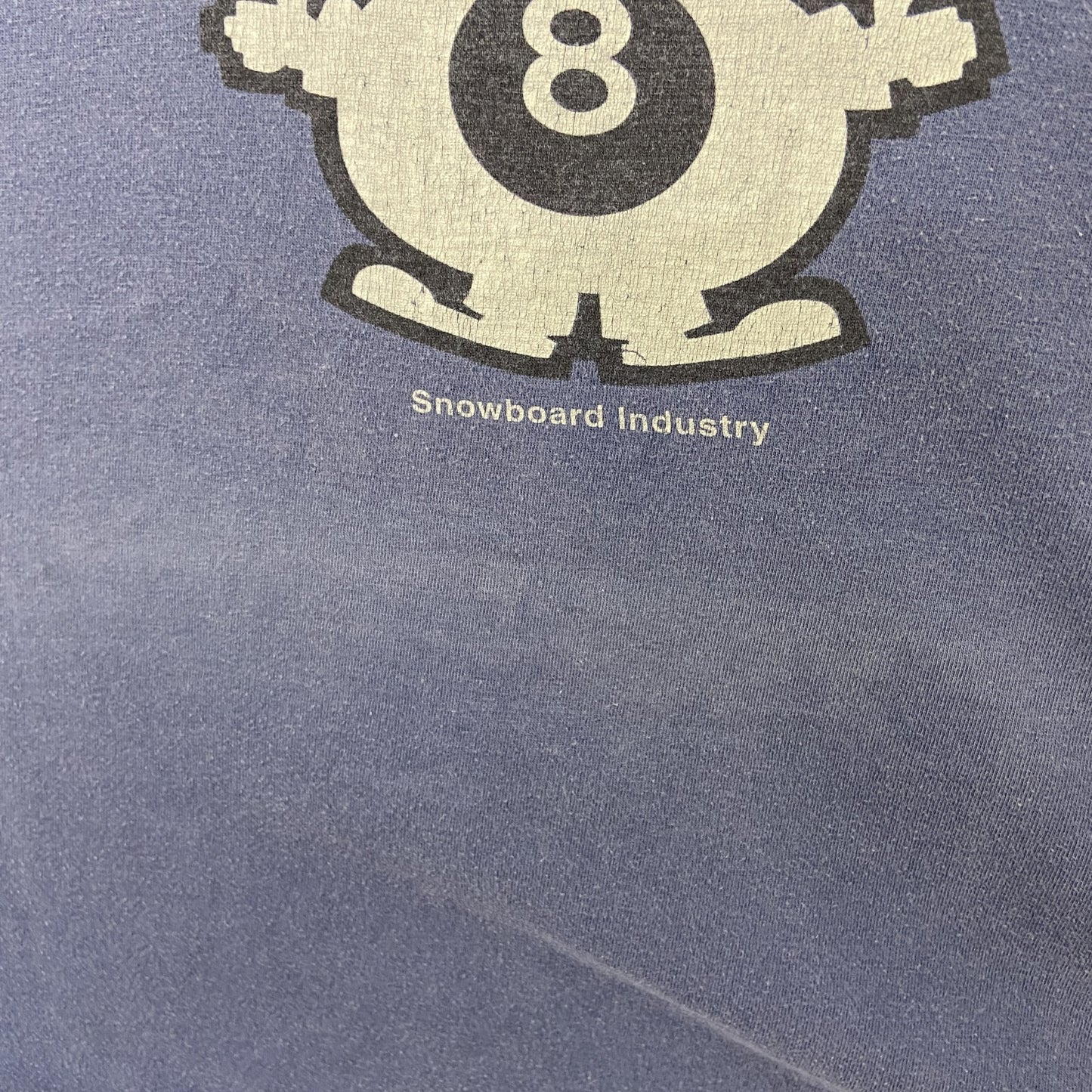 古着　used 長袖プリントTシャツ　ロンT　ネイビー　くすみカラー　エイトボール　両袖プリント　アメカジ　クルーネック