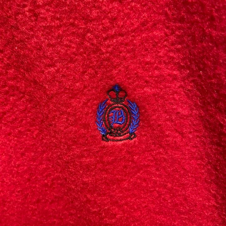 古着 used　SNOWFLEECE　長袖ハーフジップフリース　ハイネックブルゾン　ワンポイント刺　赤　レッド　秋冬服　Lサイズ