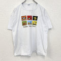 半袖プリントイラストTシャツ　ブラジル　亀　ヤシの木　太鼓　白　ホワイト　Mサイズ