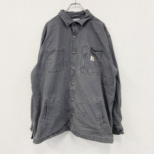 Carhartt　カーハート　ダックシャツジャケット　フリースライナー　4ポケット　灰色　グレー　2XLサイズ