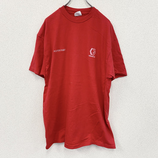 90s　Hanes　半袖プリントTシャツ　シングルステッチ　ヴィンテージ　赤　レッド　XLサイズ