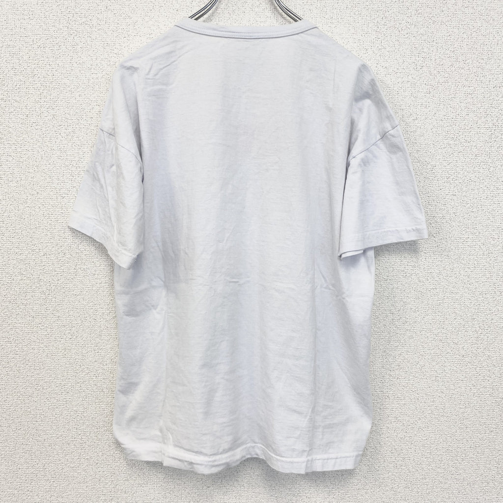 半袖プリントイラストTシャツ　ブラジル　亀　ヤシの木　太鼓　白　ホワイト　Mサイズ