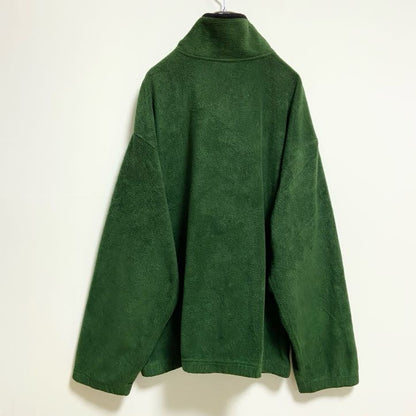 古着 used　WEATHERPROOF　長袖ジップアップフリースジャケット　ワンポイント刺繍　緑　ビッグシルエット　XXLサイズ