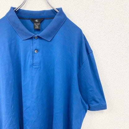 古着 used　Calvin Klein カルバンクライン　半袖無地ポロシャツ　シンプル　ノームコア　コットン　XXLサイズ