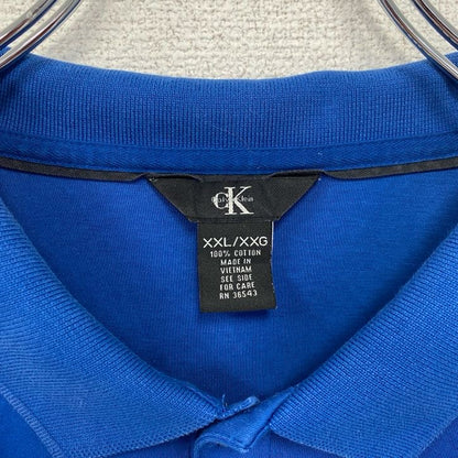 古着 used　Calvin Klein カルバンクライン　半袖無地ポロシャツ　シンプル　ノームコア　コットン　XXLサイズ