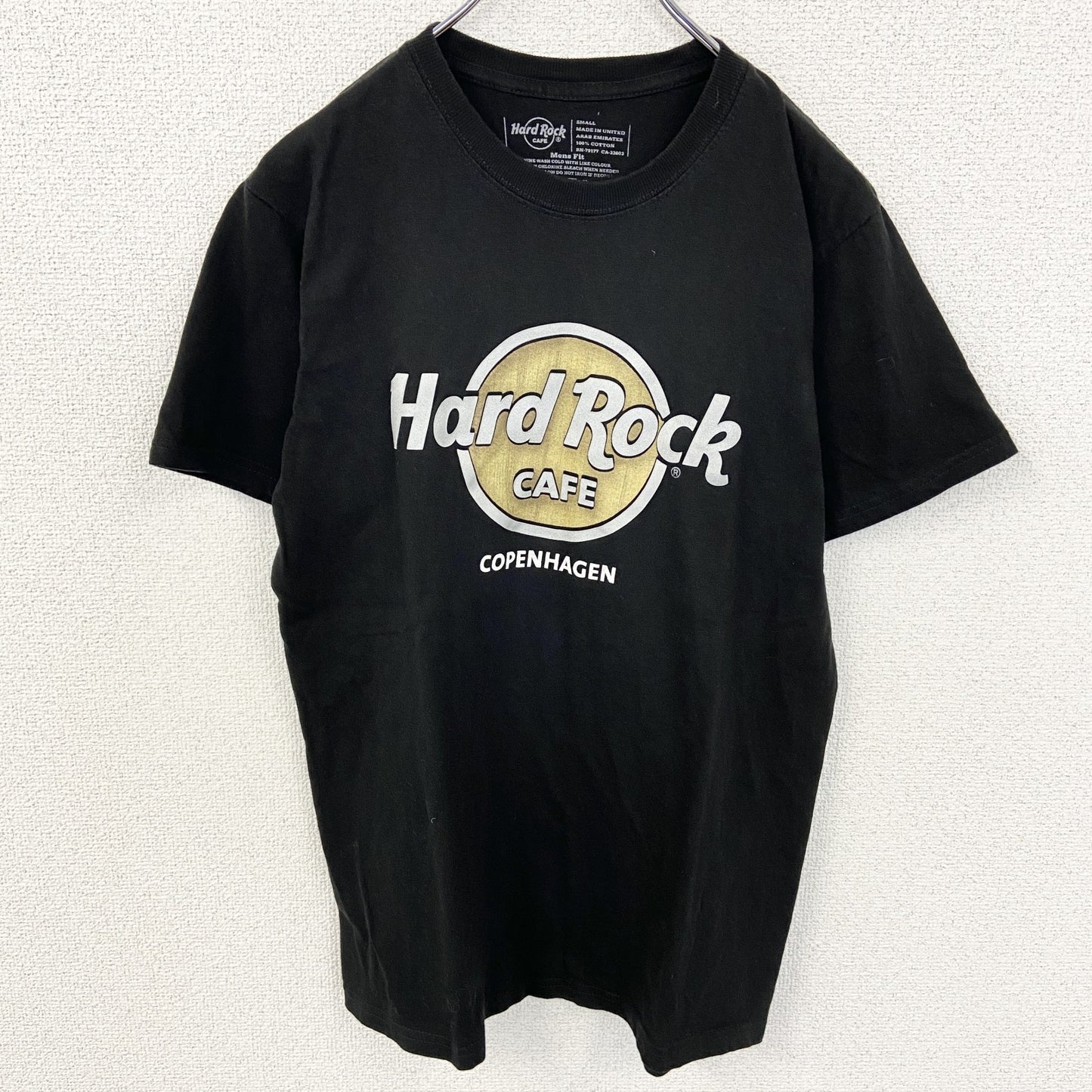 古着 used　Hard Rock CAFE ハードロックカフェ　半袖ロゴプリントTシャツ　黒　ブラック　コペンハーゲン　Sサイズ