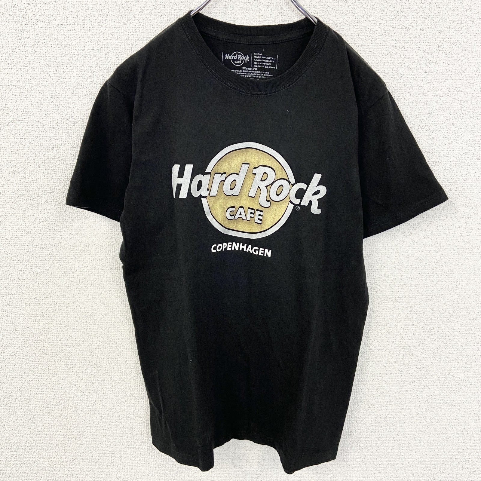 古着 used　Hard Rock CAFE ハードロックカフェ　半袖ロゴプリントTシャツ　黒　ブラック　コペンハーゲン　Sサイズ