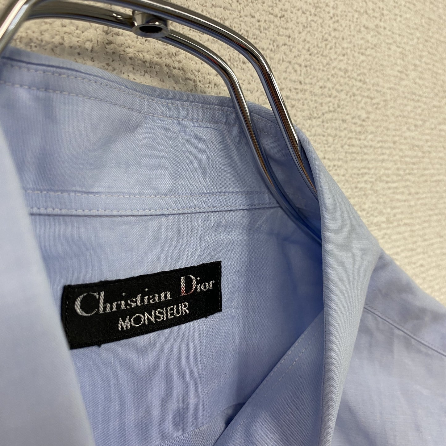 ～90s　Christian Dior MONSIEUR　クリスチャンディオール　長袖ドレスシャツ　ヴィンテージ　ブルー