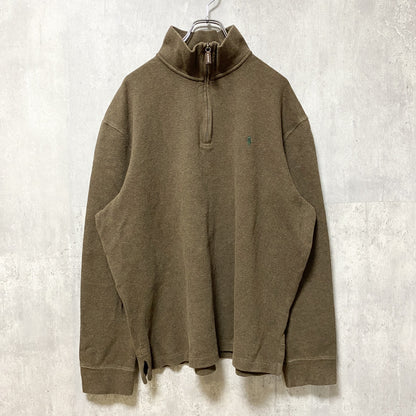 Polo by Ralph Lauren　ラルフローレン　ハーフジップスウェット　コットンニット　茶　XLサイズ　