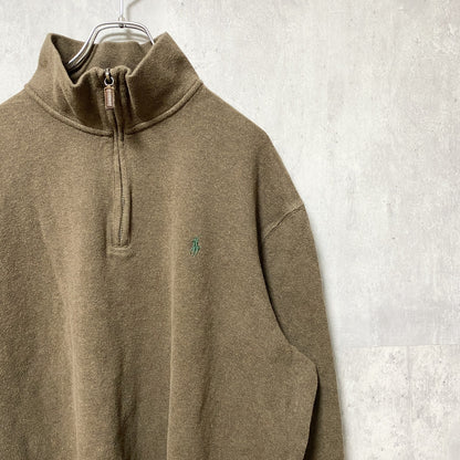 Polo by Ralph Lauren　ラルフローレン　ハーフジップスウェット　コットンニット　茶　XLサイズ　