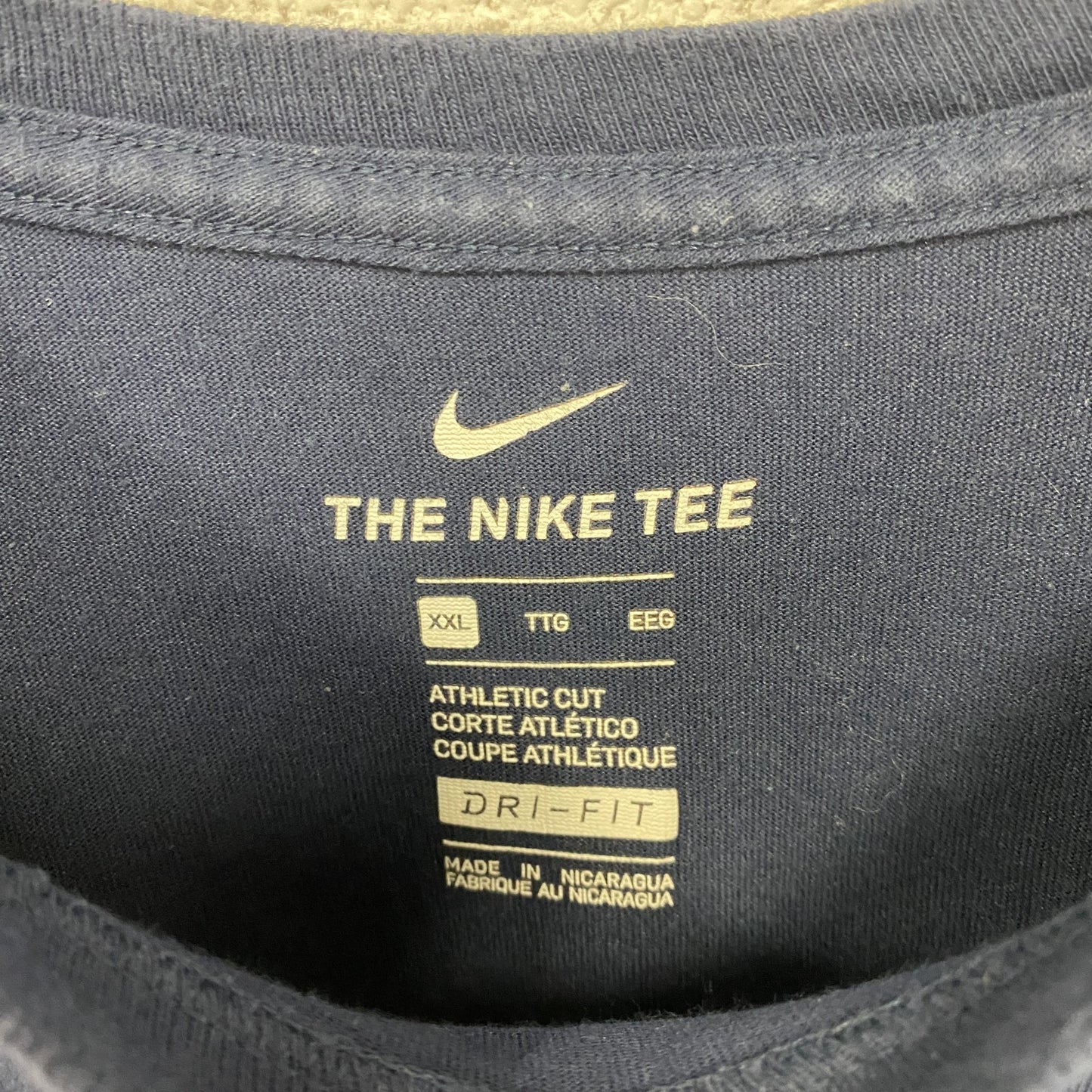 古着 used　NIKE ナイキ　半袖プリントTシャツ　MLB　ニューヨークヤンキース　NY　スウッシュロゴ　ネイビー　XXL