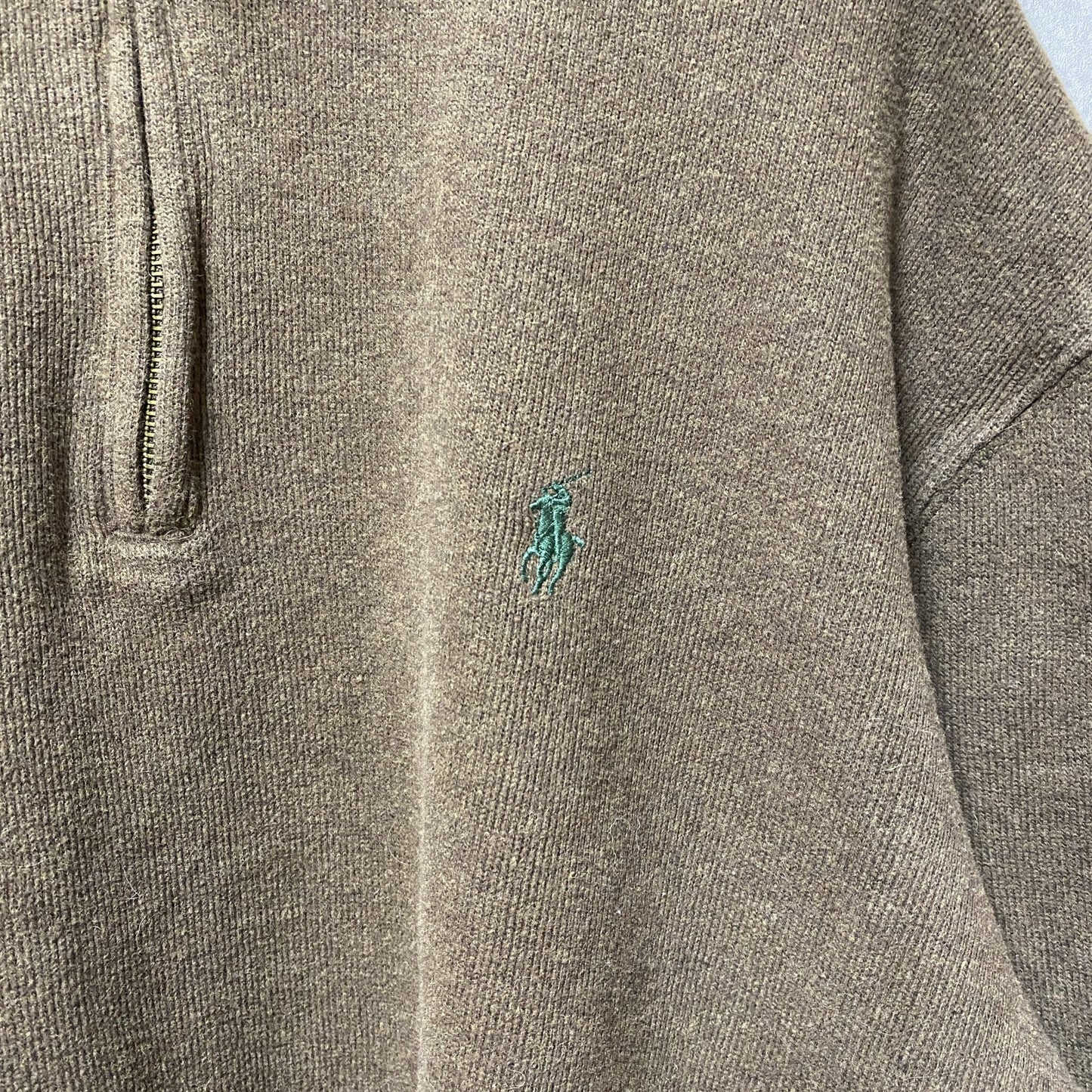 Polo by Ralph Lauren　ラルフローレン　ハーフジップスウェット　コットンニット　茶　XLサイズ　