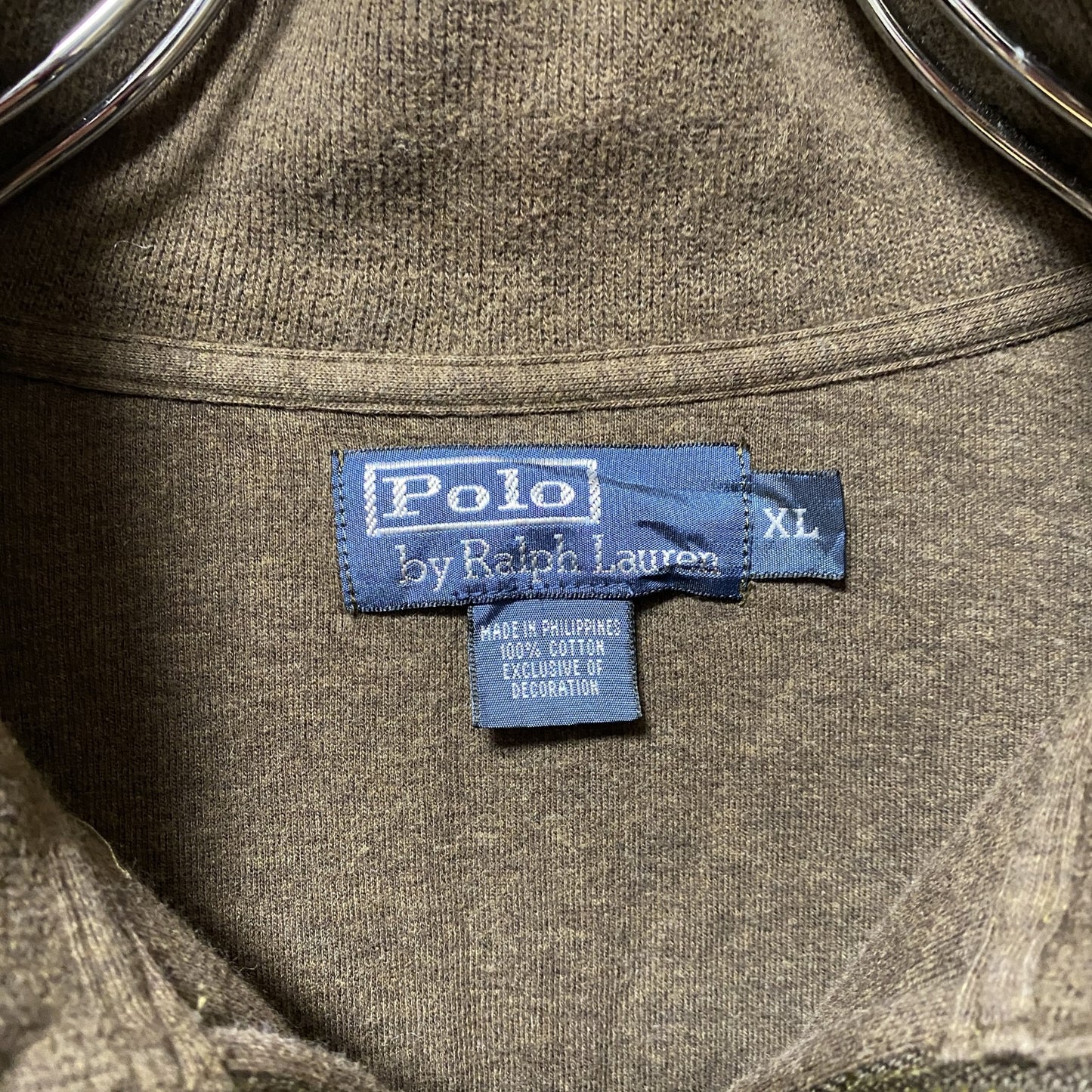 Polo by Ralph Lauren　ラルフローレン　ハーフジップスウェット　コットンニット　茶　XLサイズ　