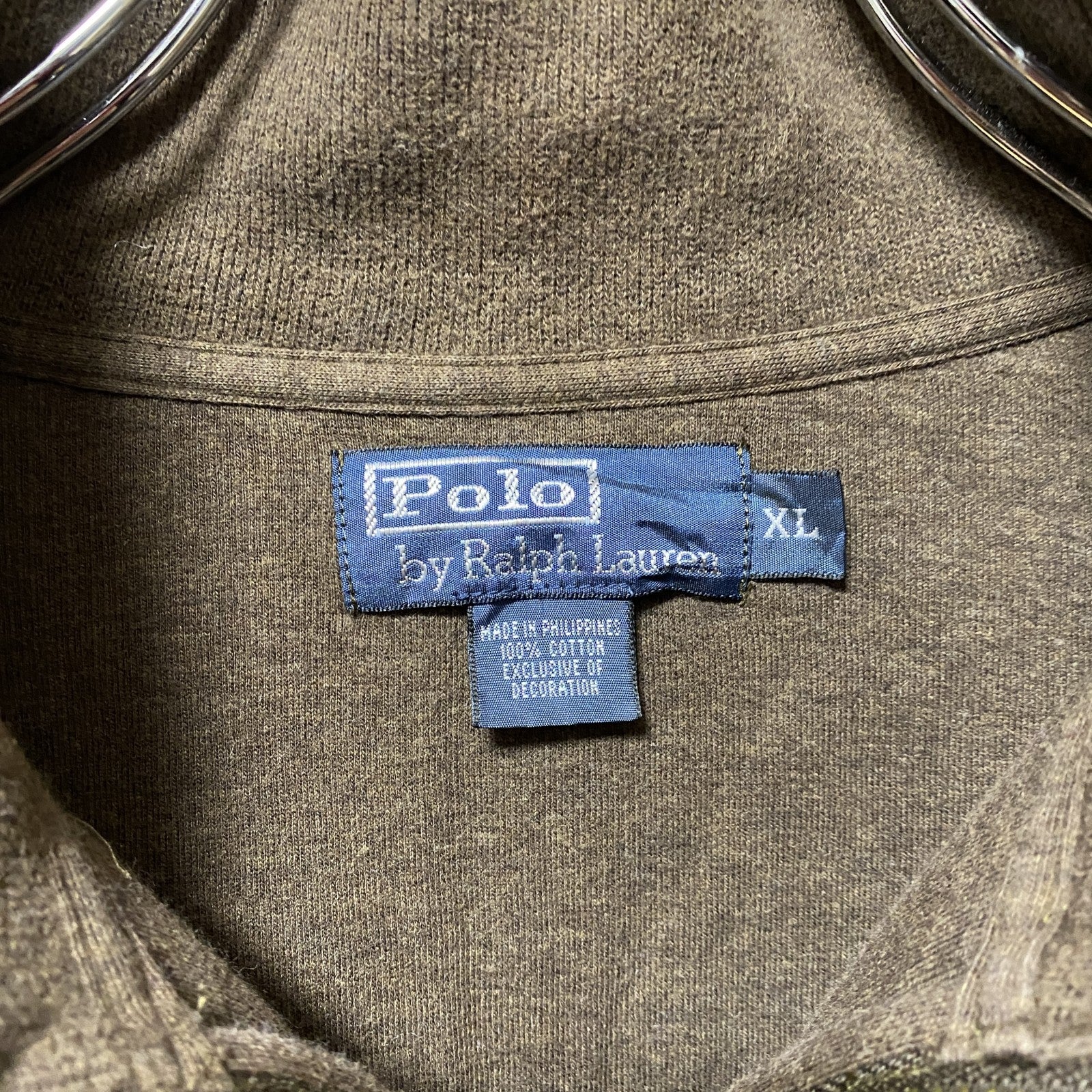 Polo by Ralph Lauren　ラルフローレン　ハーフジップスウェット　コットンニット　茶　XLサイズ　
