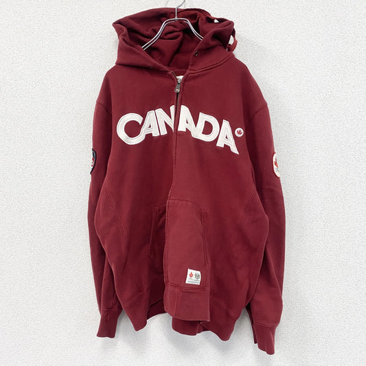 カナダバンクーバーオリンピック　フルジップスウェットパーカー/フーディ　CANADA　赤　レッド　Lサイズ
