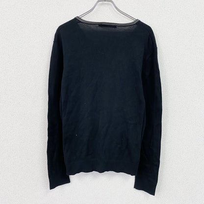 Calvin Klein Jeans　カルバンクラインジーンズ　コットンニットセーター　Vネック　刺繍ロゴ　黒　ブラック　Lサイズ　