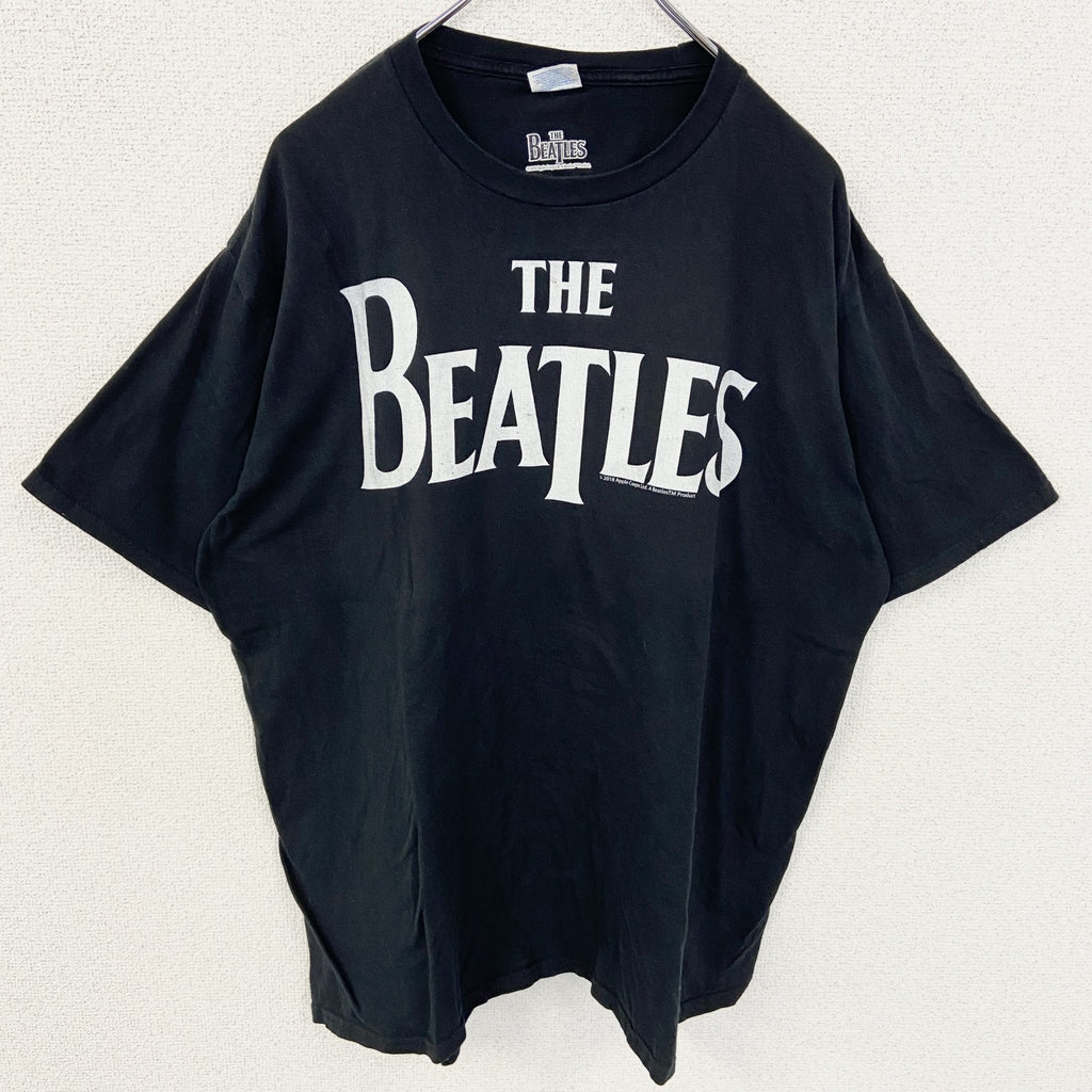 古着 used　THE BEATLES　ビートルズ　半袖バンドＴシャツ　ロゴプリント　黒　ブラック　 クルーネック　ロックT