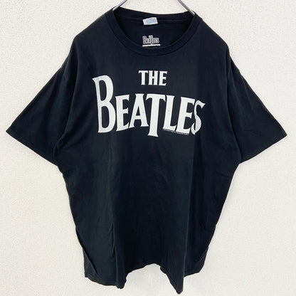 古着 used　THE BEATLES　ビートルズ　半袖バンドＴシャツ　ロゴプリント　黒　ブラック　 クルーネック　ロックT