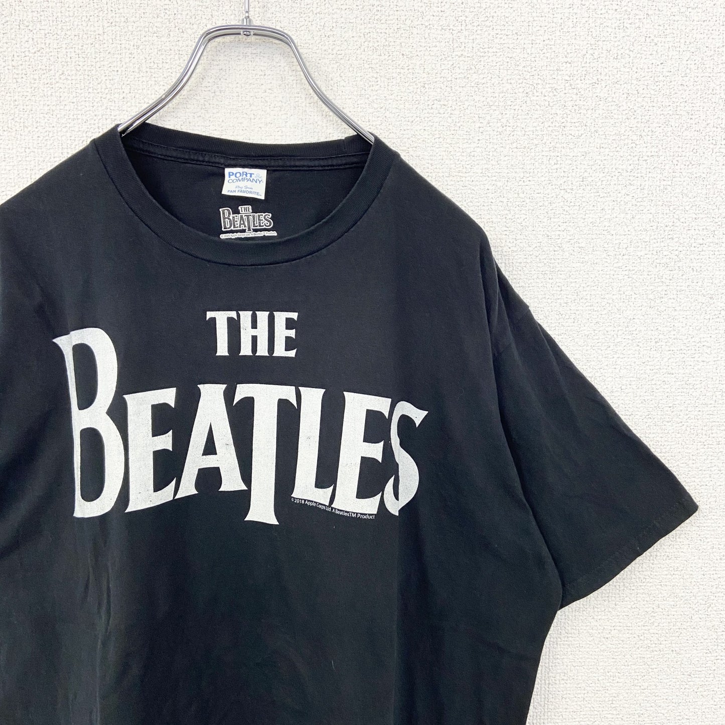 古着 used　THE BEATLES　ビートルズ　半袖バンドＴシャツ　ロゴプリント　黒　ブラック　 クルーネック　ロックT