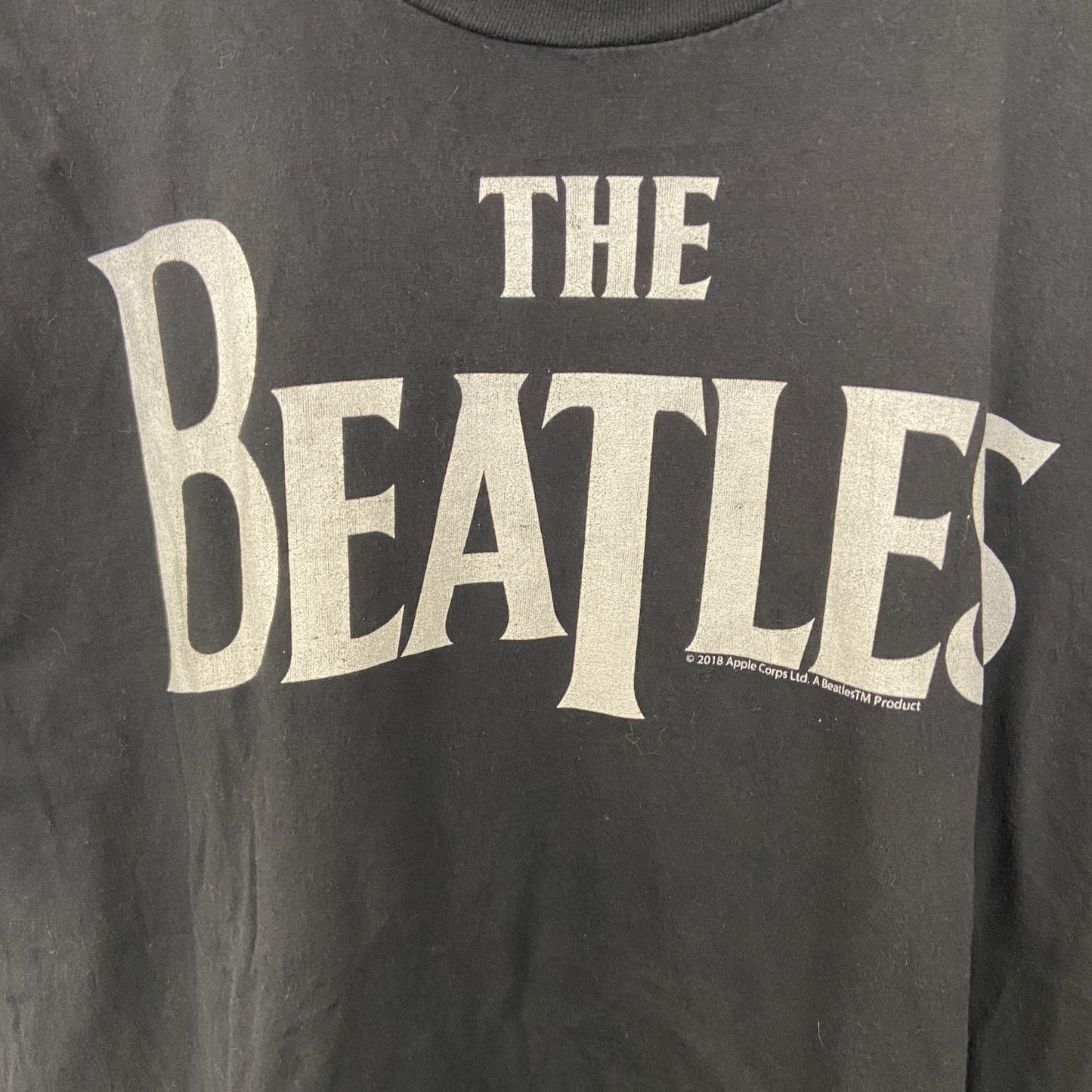 古着 used　THE BEATLES　ビートルズ　半袖バンドＴシャツ　ロゴプリント　黒　ブラック　 クルーネック　ロックT
