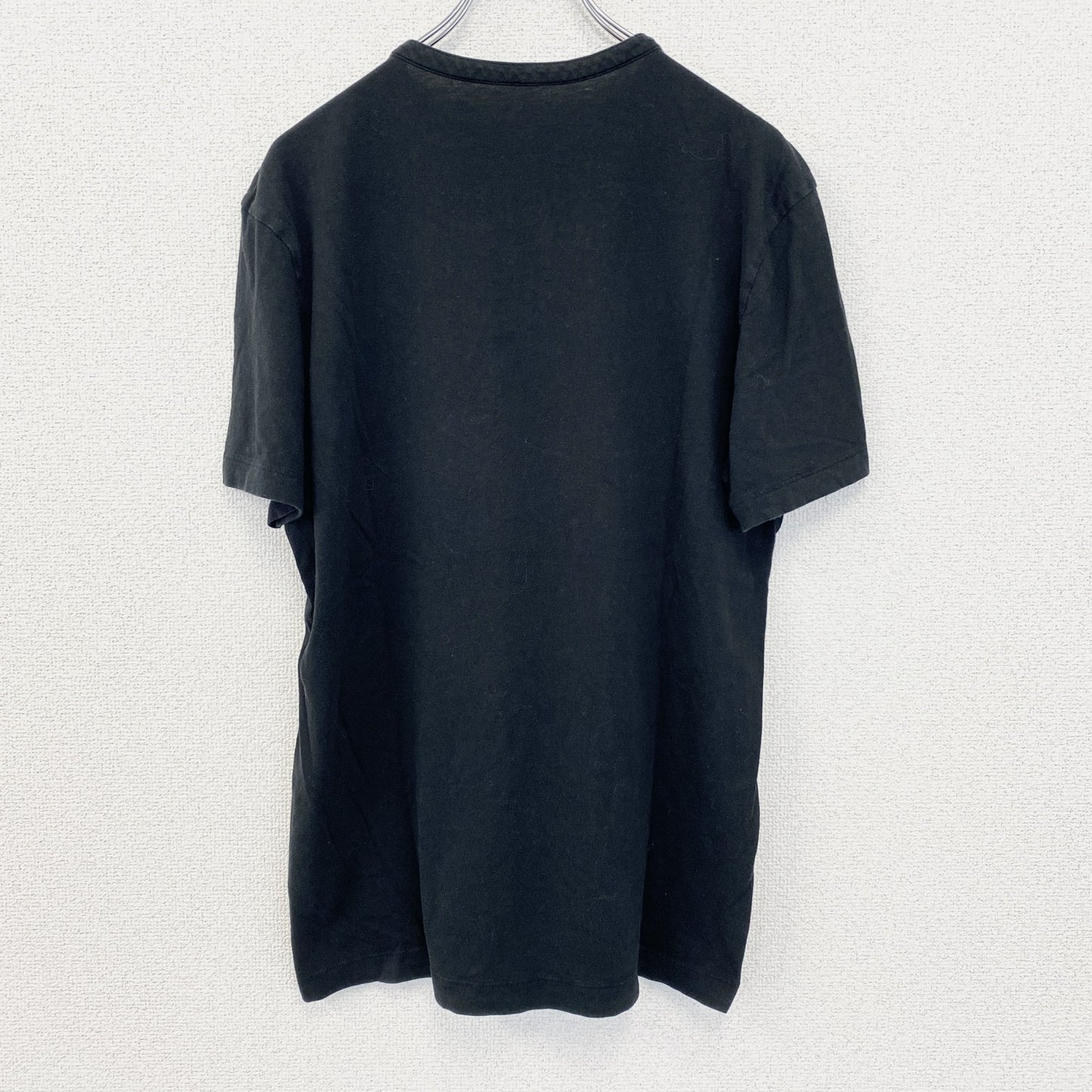 古着 used　BANANA REPUBLIC　半袖無地Tシャツ　ノームコア　シンプル　ヘンリーネック　黒色　レトロ　Mサイズ