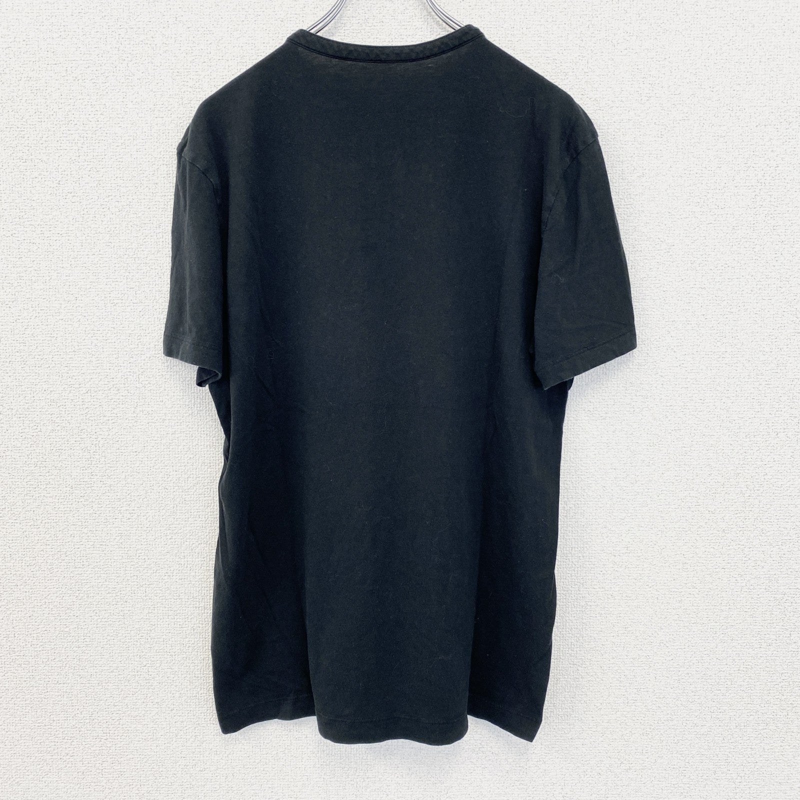 古着 used　BANANA REPUBLIC　半袖無地Tシャツ　ノームコア　シンプル　ヘンリーネック　黒色　レトロ　Mサイズ