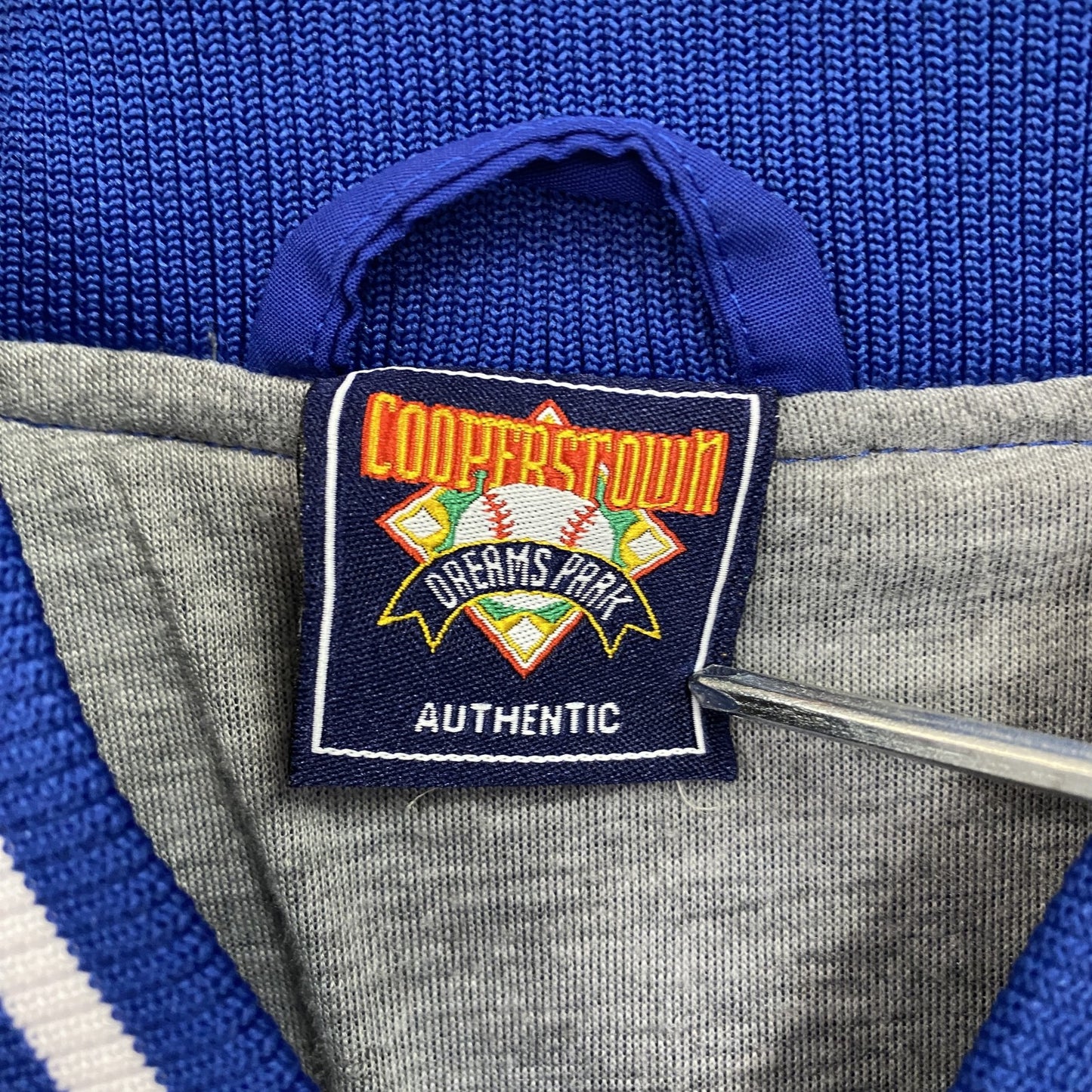 90s　COOPERSTOWN　クーパーズタウン　ナイロンプルオーバージャケット　ヴィンテージ　青　ブルー