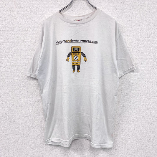 00s　FRUIT OF THE LOOM　フルーツオブザルーム　METAR MAN　半袖プリントTシャツ　ロボT　ヴィンテージ　ホワイト　XLサイズ