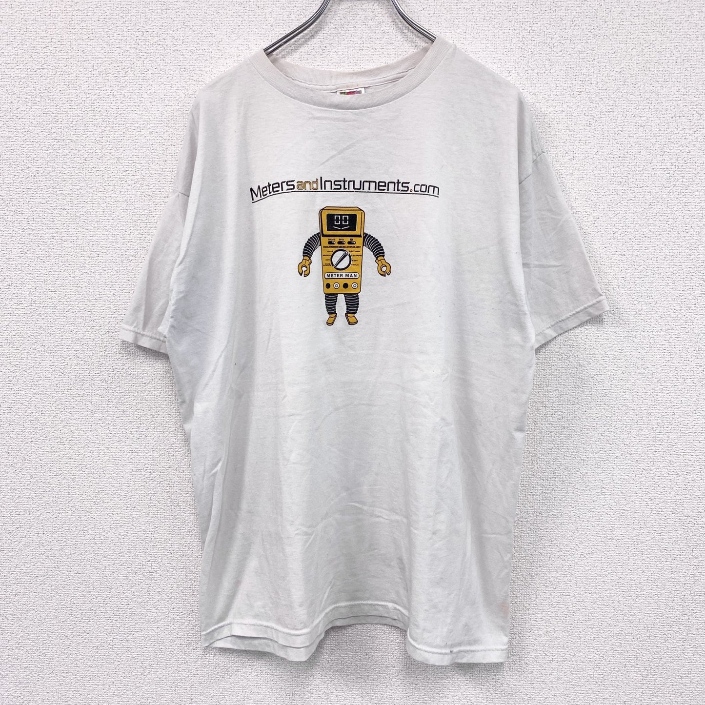 00s　FRUIT OF THE LOOM　フルーツオブザルーム　METAR MAN　半袖プリントTシャツ　ロボT　ヴィンテージ　ホワイト　XLサイズ