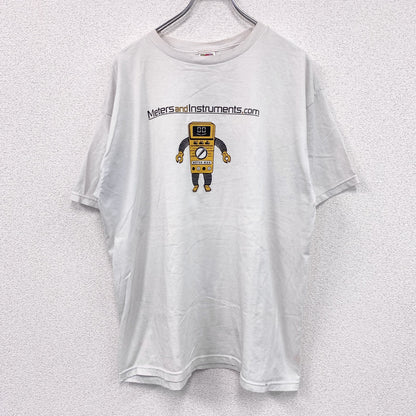 00s　FRUIT OF THE LOOM　フルーツオブザルーム　METAR MAN　半袖プリントTシャツ　ロボT　ヴィンテージ　ホワイト　XLサイズ