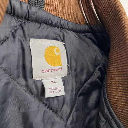 Carhartt　カーハート　フルジップダックベスト　キルティングライナー　中綿入り　ベージュ　XLサイズ