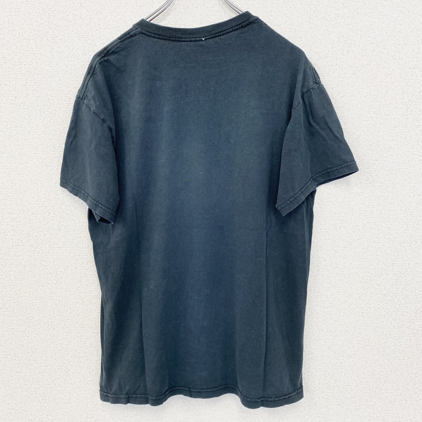 古着 used　GILDAN ギルダン　半袖ビッグプリントTシャツ　スカル　馬　クルーネック　黒色　春夏服　レトロ　Mサイズ