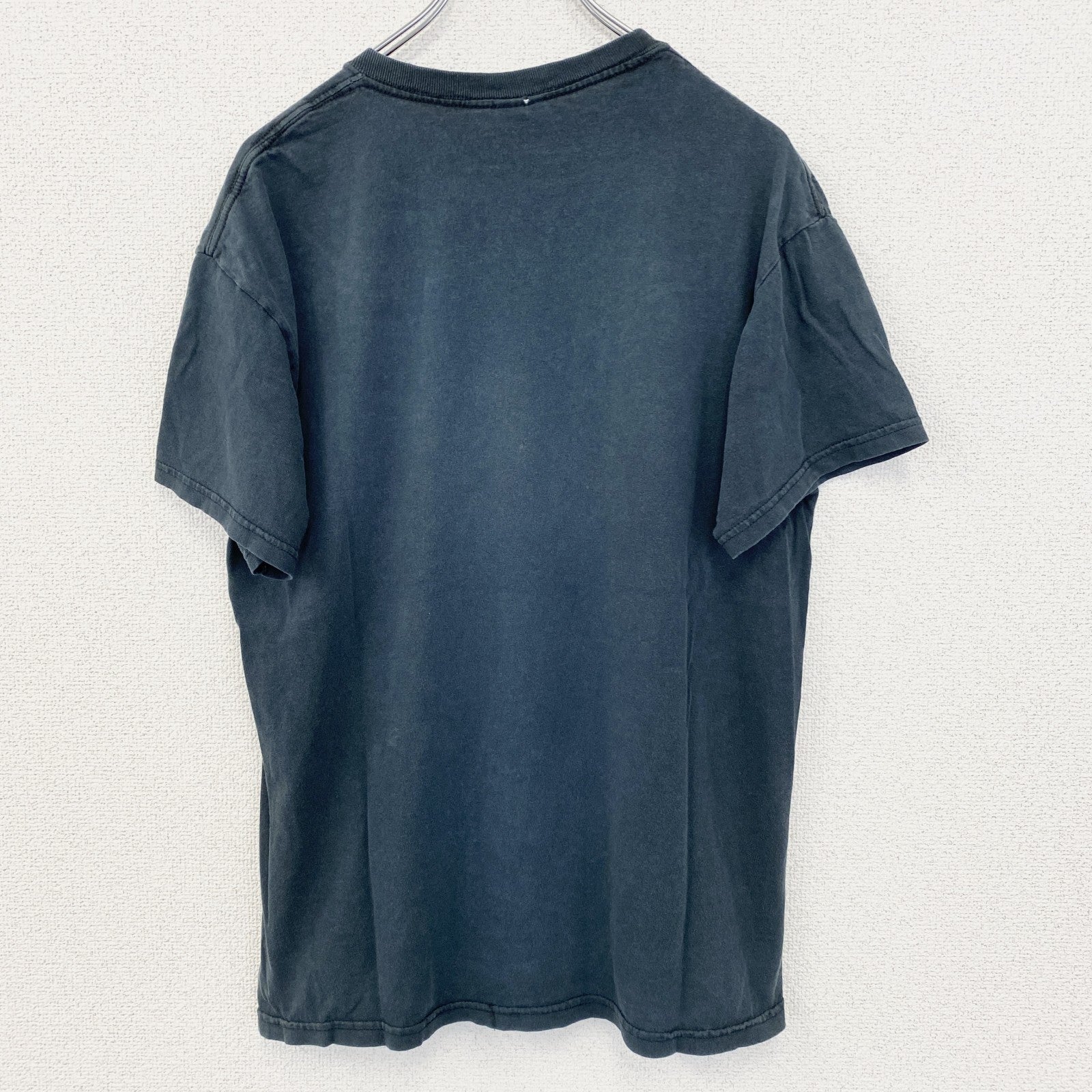 古着 used　GILDAN ギルダン　半袖ビッグプリントTシャツ　スカル　馬　クルーネック　黒色　春夏服　レトロ　Mサイズ