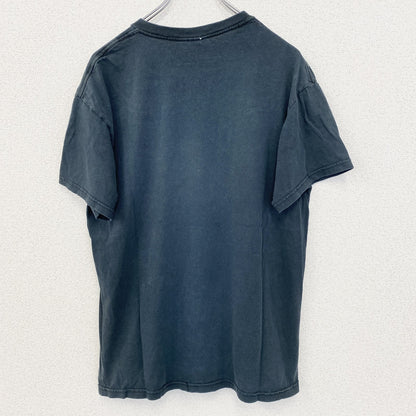 古着 used　GILDAN ギルダン　半袖ビッグプリントTシャツ　スカル　馬　クルーネック　黒色　春夏服　レトロ　Mサイズ