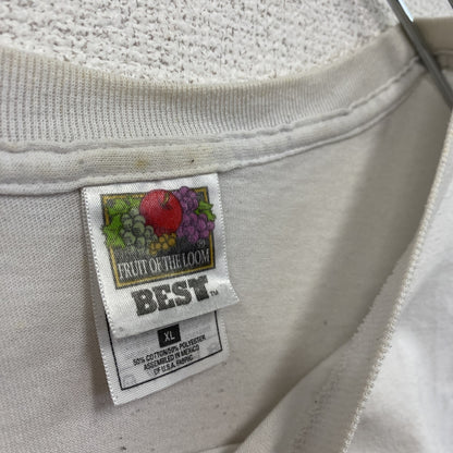 00s　FRUIT OF THE LOOM　フルーツオブザルーム　METAR MAN　半袖プリントTシャツ　ロボT　ヴィンテージ　ホワイト　XLサイズ