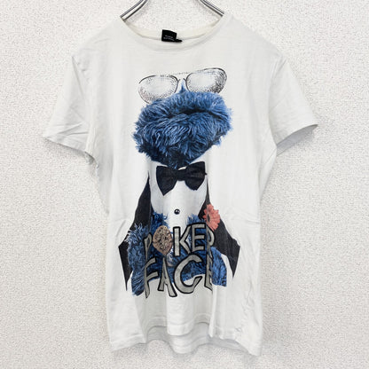 古着 used　SESAMS STRAAT　半袖オリジナルプリントTシャツ　クッキーモンスター　クルーネック　白色　春夏　Sサイズ