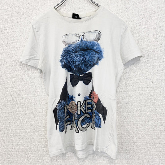 古着 used　SESAMS STRAAT　半袖オリジナルプリントTシャツ　クッキーモンスター　クルーネック　白色　春夏　Sサイズ