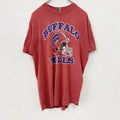 90s　TRENCH　NFL　バッファロービルズ　半袖プリントTシャツ　シングルステッチ　アーチプリント　赤　レッド　XLサイズ