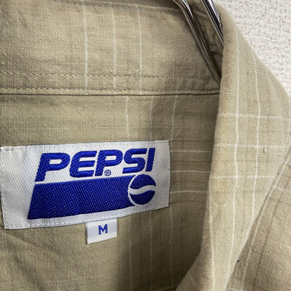 PEPSICOLA　ペプシコーラ　長袖シャツ　チェック柄　企業　ベージュ　Mサイズ