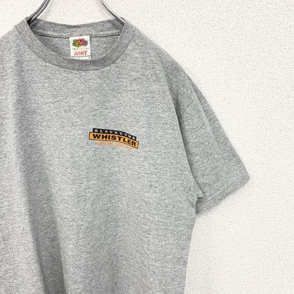 古着 used　FRUIT OF THE LOOM フルーツオブザルーム　半袖ワンポイントTシャツ　バックプリント　グレー　M