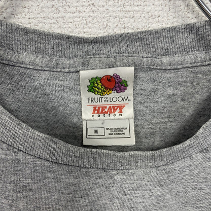 古着 used　FRUIT OF THE LOOM フルーツオブザルーム　半袖ワンポイントTシャツ　バックプリント　グレー　M
