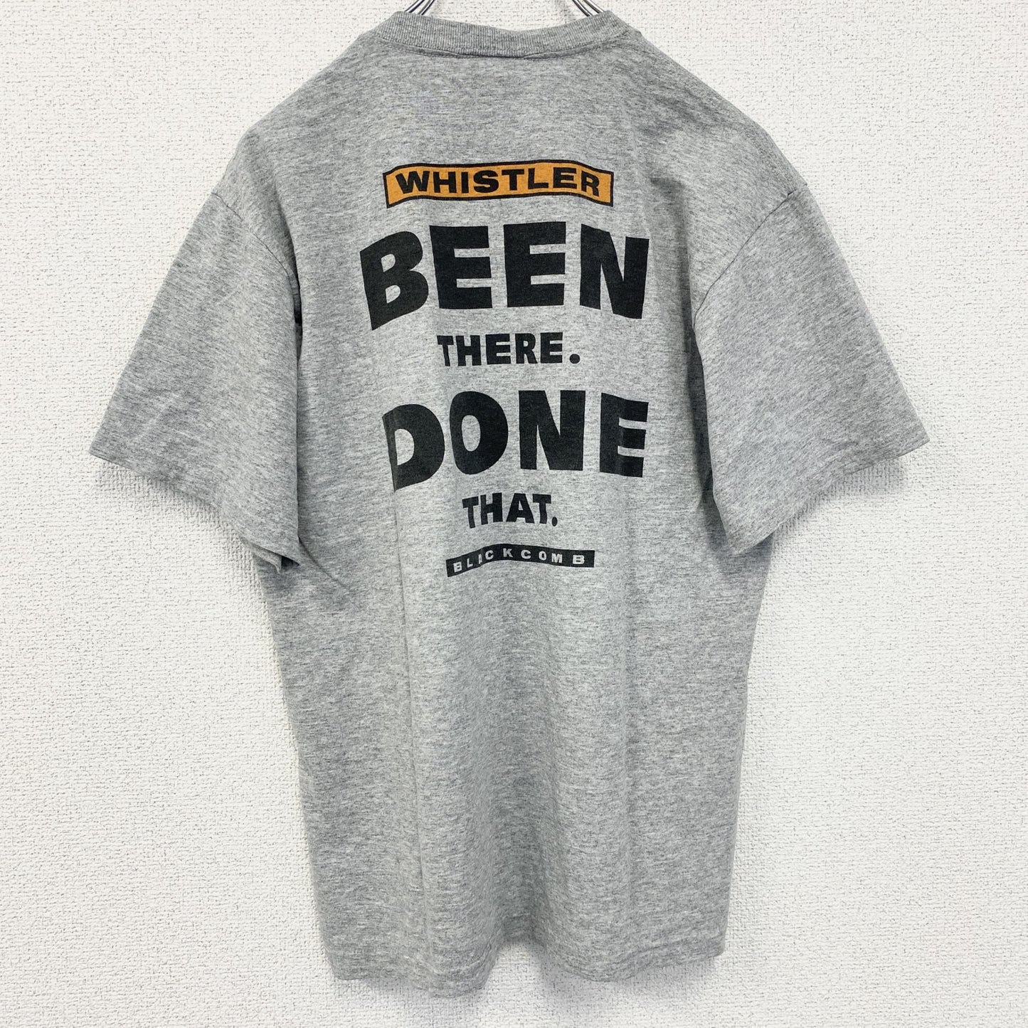 古着 used　FRUIT OF THE LOOM フルーツオブザルーム　半袖ワンポイントTシャツ　バックプリント　グレー　M