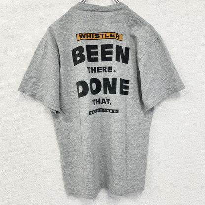 古着 used　FRUIT OF THE LOOM フルーツオブザルーム　半袖ワンポイントTシャツ　バックプリント　グレー　M